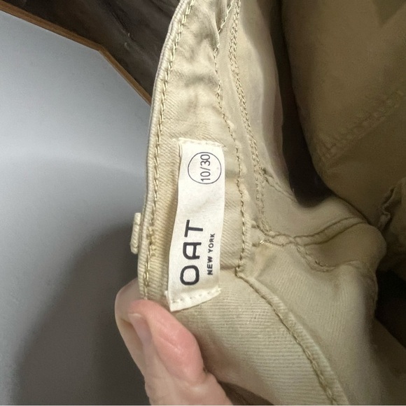 OAT High Waisted Wide Leg Khaki Pants Women 10/30 Tan Pockets NWT Loose Fit - Picture 9 of 10